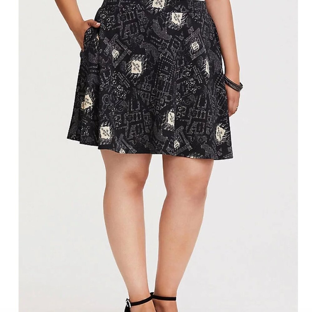 Torrid Harry Potter Maurauder's Map Scuba Skirt 4